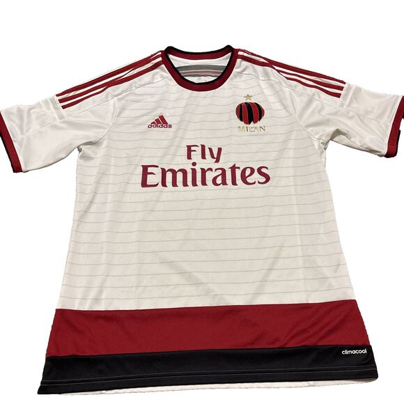 Adidas Jersey ACM 22 Milan Fly Emirates Kit Climacool White  Mens L - Picture 1 of 11